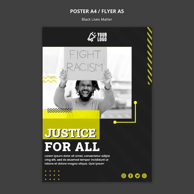 Free PSD poster for fighting racism