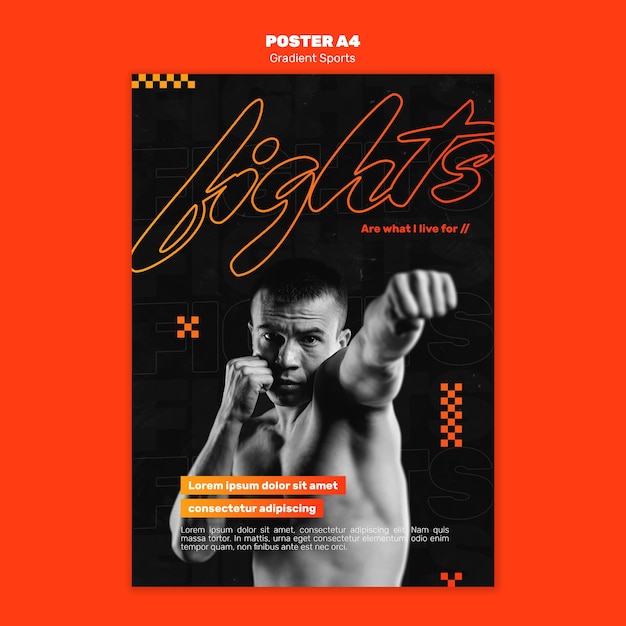 Poster fighting sports template