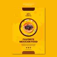 Бесплатный PSD Постер для ресторана мексиканской кухни