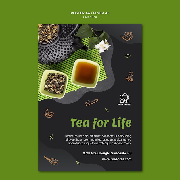 Poster green tea template