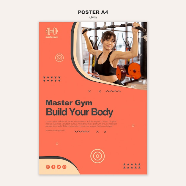 Free PSD poster for gym activity