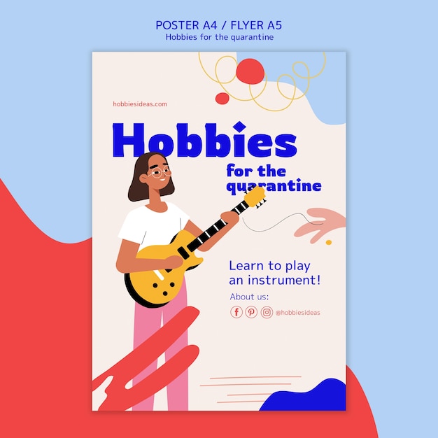 Free PSD poster for hobbies during quarantine