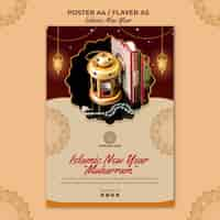 Free PSD poster islamic new year template