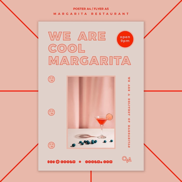 Free PSD poster for margarita cocktail drink