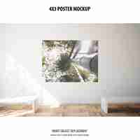 Free PSD poster mockup