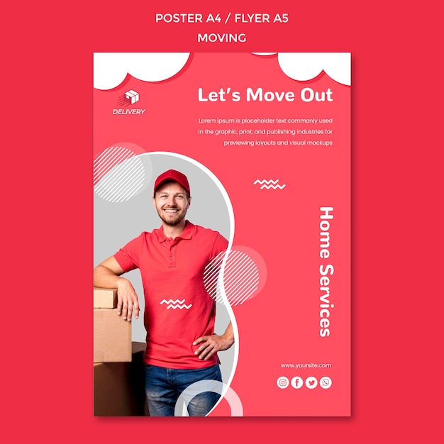 Free PSD poster for moving company