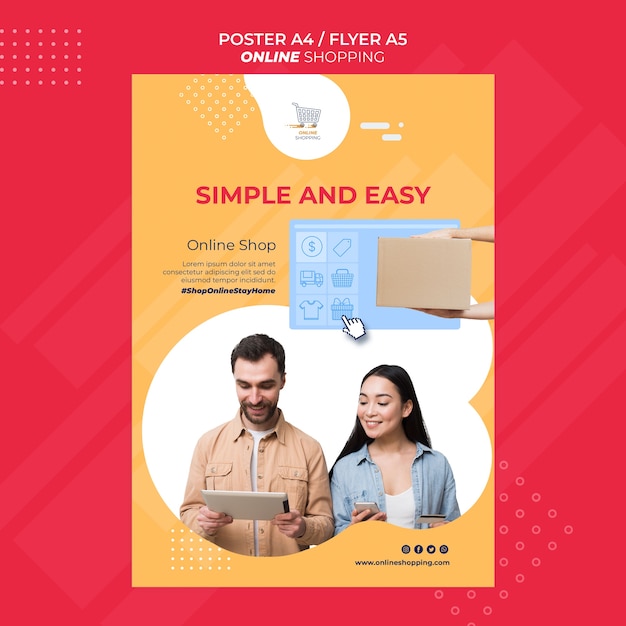 PSD gratuito poster per lo shopping online