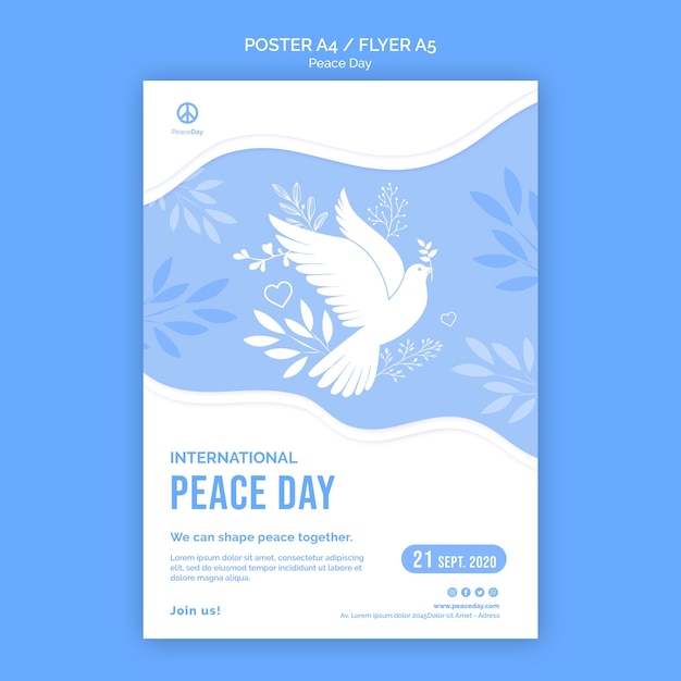 Free PSD poster for peace day