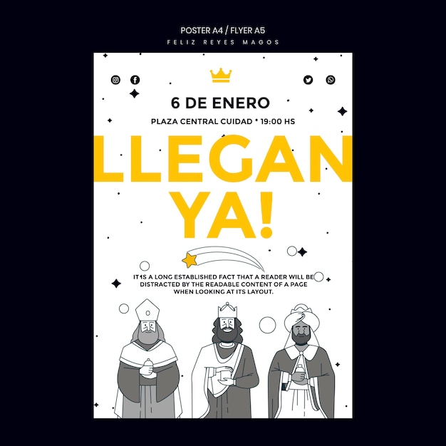 Poster reyes magos template