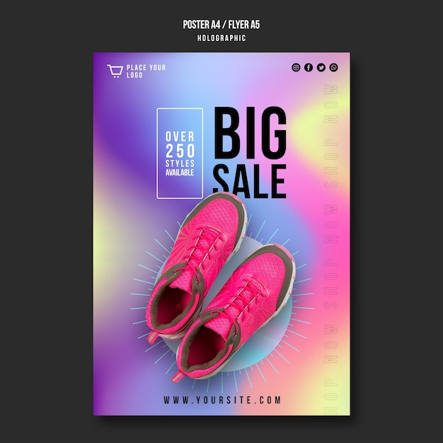 Free PSD poster sneakers sale template