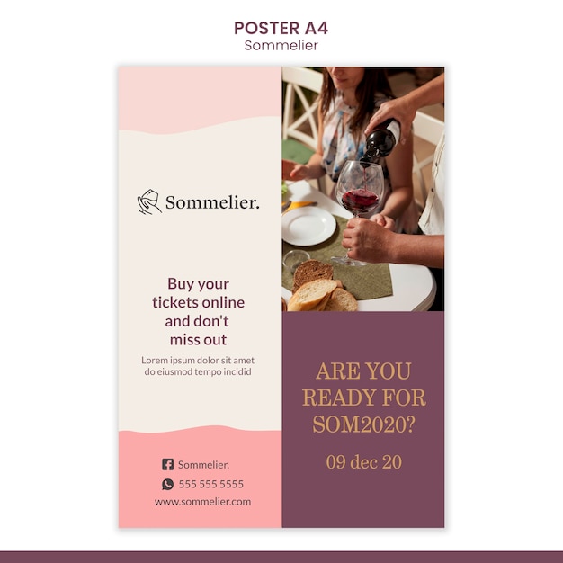 Modello di annuncio poster sommelier