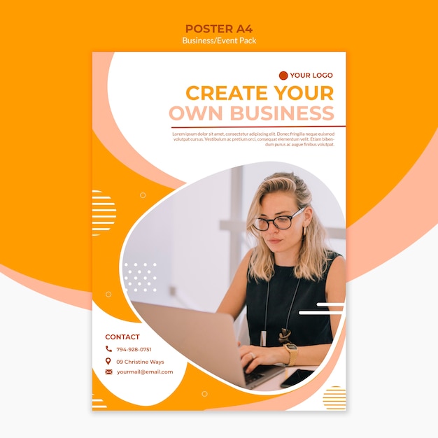 Free PSD poster style for building a business