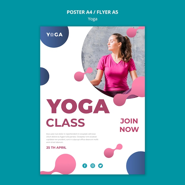 Lezione di yoga in stile poster