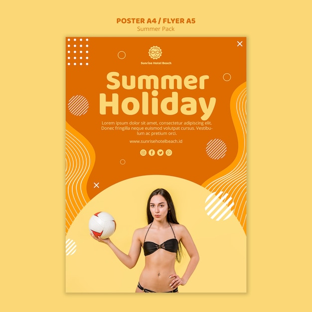 Free PSD poster for summer holiday