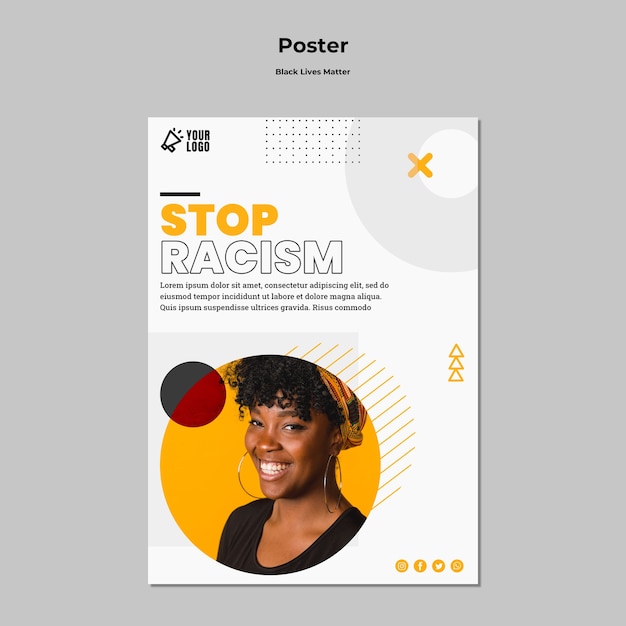 Free PSD poster template for black lives matter