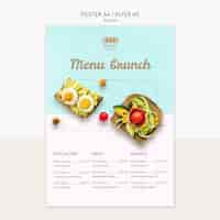 PSD gratuito modello del manifesto per il menu del brunch