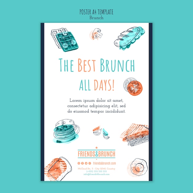 Poster template for brunch restaurant