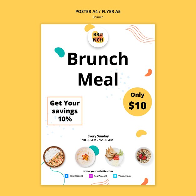 Poster template for brunch