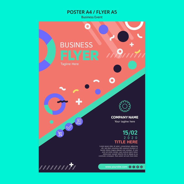 Free PSD poster template for business event