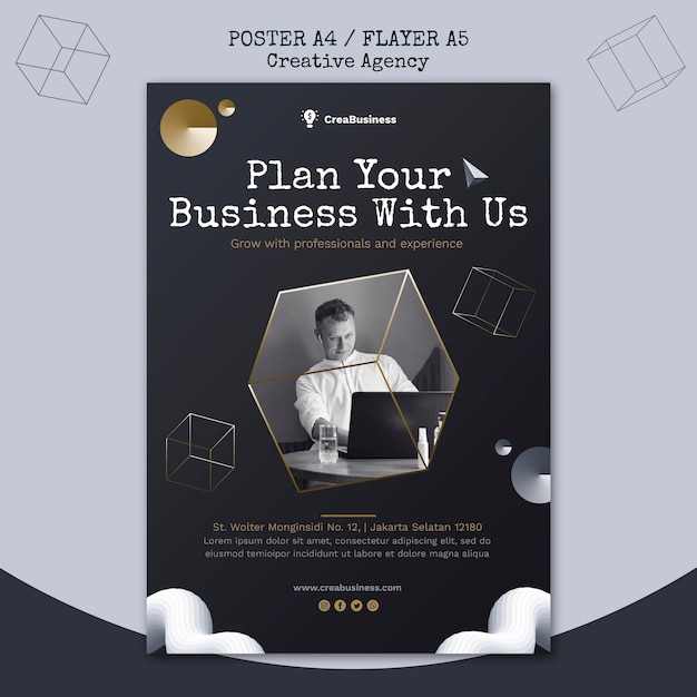 Free PSD poster template for business partnering company