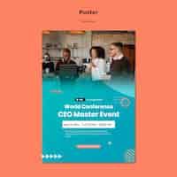 Free PSD poster template for ceo master event conference
