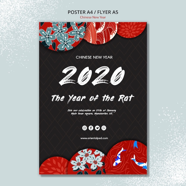 Poster template for chinese new year