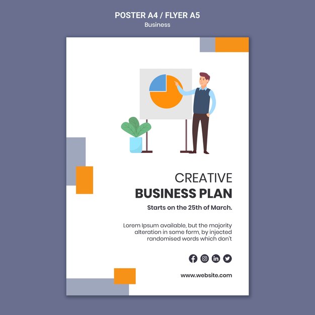 Poster template for company with creative business plan