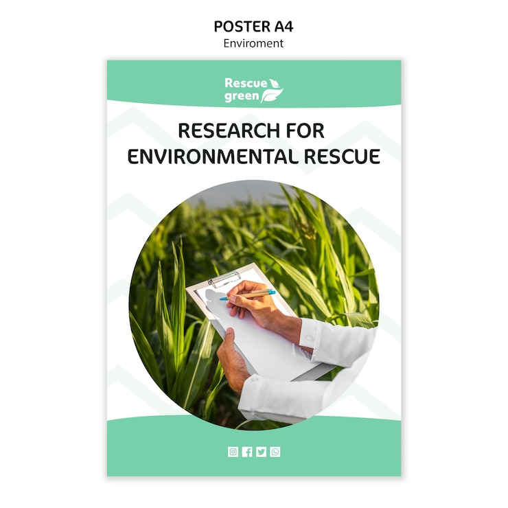 Free PSD poster template concept with environment