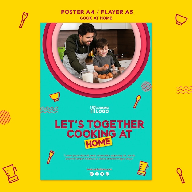 Poster template for cooking at home