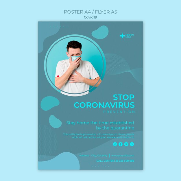 Poster template for coronavirus prevention