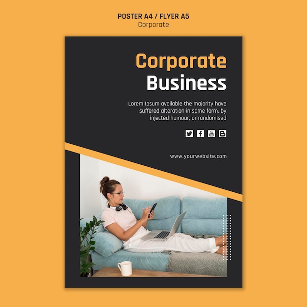 Free PSD poster template for corporate business