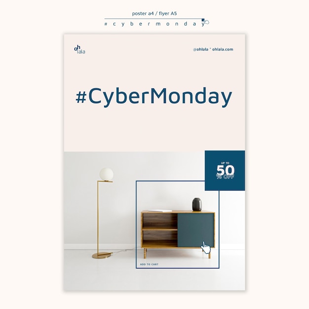 Free PSD poster template for cyber monday shopping