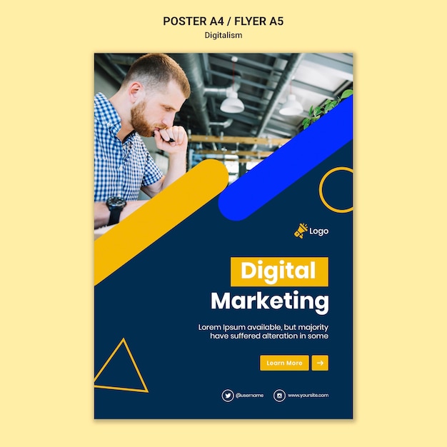 Free PSD poster template for digital marketing