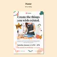 Free PSD poster template for diy tutorials