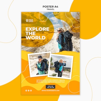 Poster template exploring the world