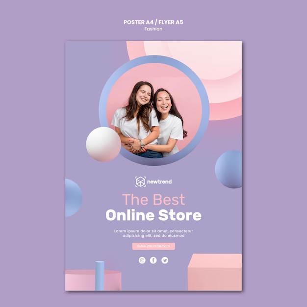 Poster template for fashion retail store