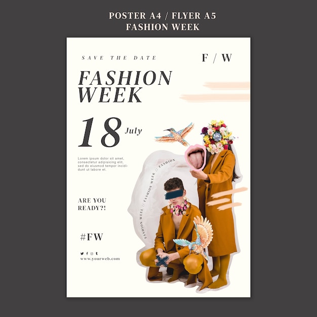 Free PSD poster template for fashion week