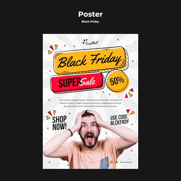 검은 금요일 판매 포스터 템플릿 무료 PSD 파일