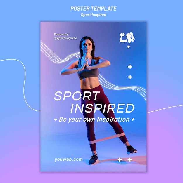 無料PSD フィットネストレーニングのポスターテンプレート