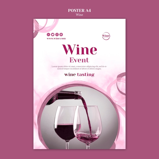 Шаблон постера для дегустации вин