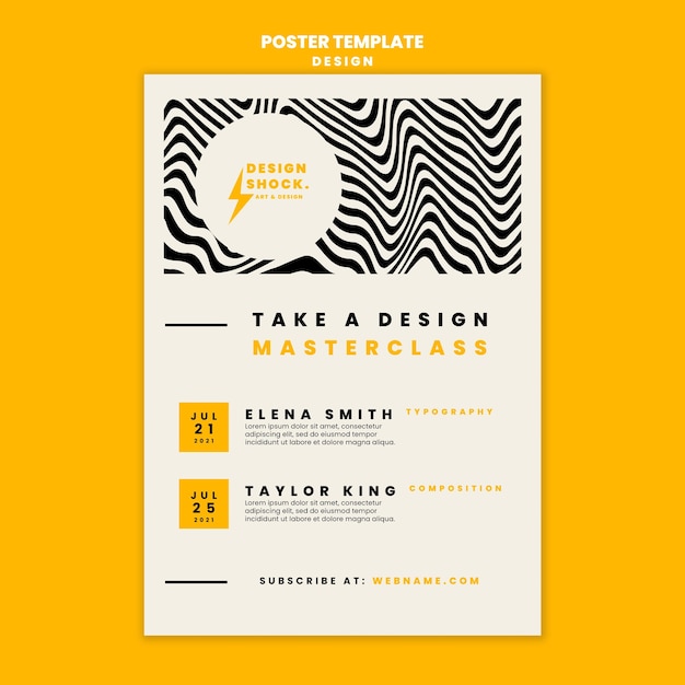 Шаблон плаката для курсов графического дизайна