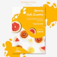 PSD gratuito modello di poster per frullati di frutta sani