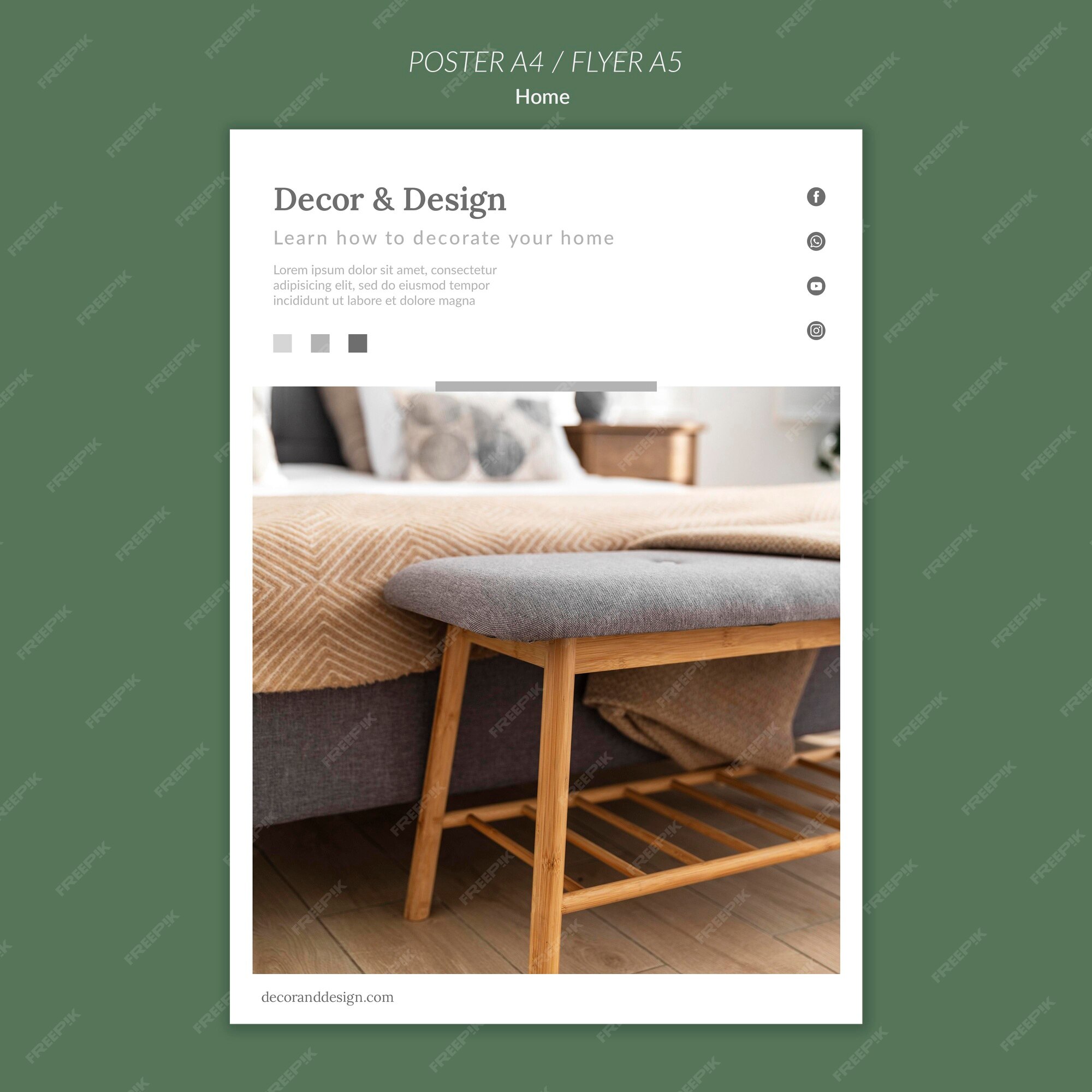 Free PSD | Poster template for home decor and design