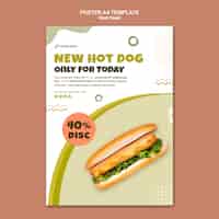 PSD gratuito modello di poster per ristorante hot dog