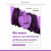 PSD gratuito modello di poster per la giornata internazionale per l'eliminazione della violenza contro le donne