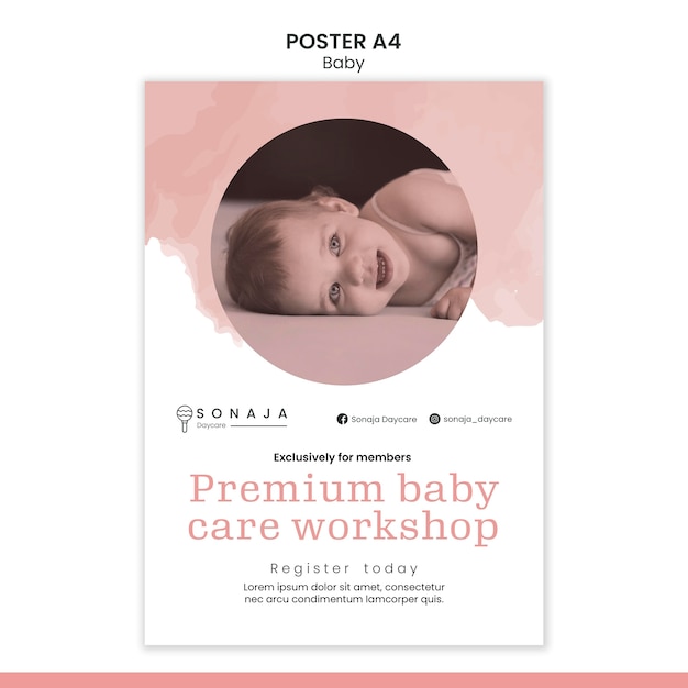 Poster template for kids daycare