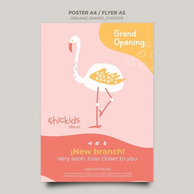 poster template for kids interior decor store