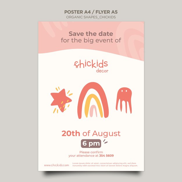 poster template for kids interior decor store