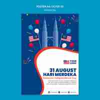 Free PSD poster template for malaysia day anniversary celebration