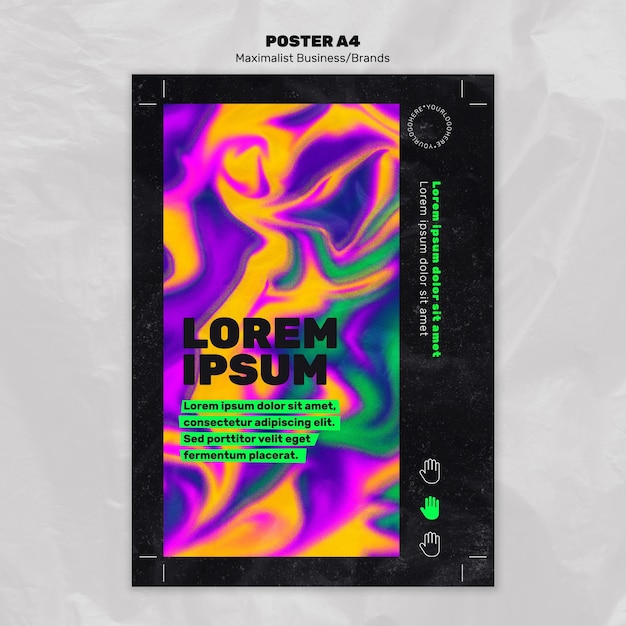 Free PSD poster template for maximalist business